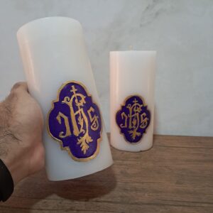 Vela litúrgica artesanal para la Cuaresma, vela católica de oración y penitencia